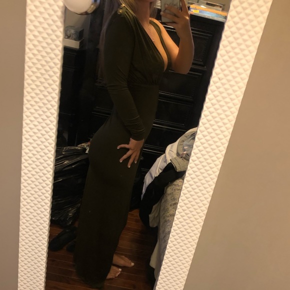 Cut Out Asymmetrical Maxi Dress Gown 💚 - Picture 7 of 8